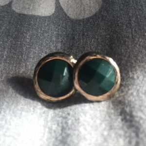 Emerald Green Stone Stud Earings